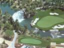 Golf course waterfall