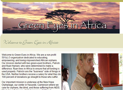 Green Eyes In Africa Home Page